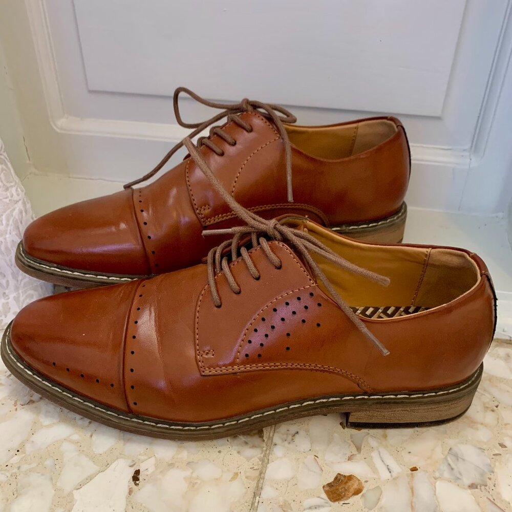 Freeman Boys Brown Dress Shoes, Sz 5